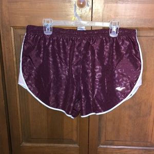 Maroon Cheetah Print Workout Shorts